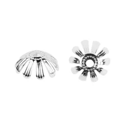Perlenkappen, Design 5, für Perlen mit Ø 6mm, silber, 30 Stück
