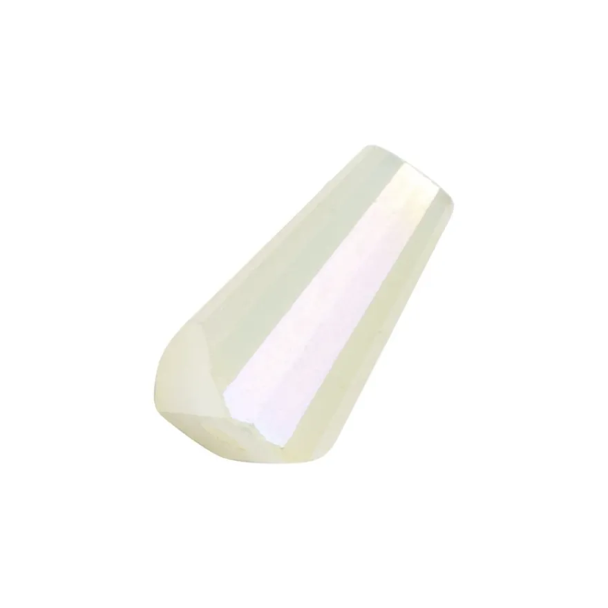 Perlen, Kegel, 3mm x 6mm, gefrostet, weiß, irisierend, 40 Stück