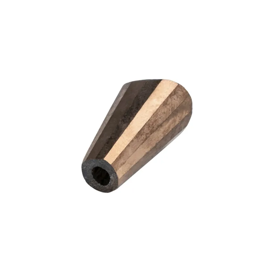 Perlen, Kegel, 3mm x 6mm, kaffeebraun, metallic, 40 Stück