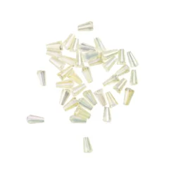 Perlen, Kegel, 3mm x 6mm, klar, irisierend, 40 Stück