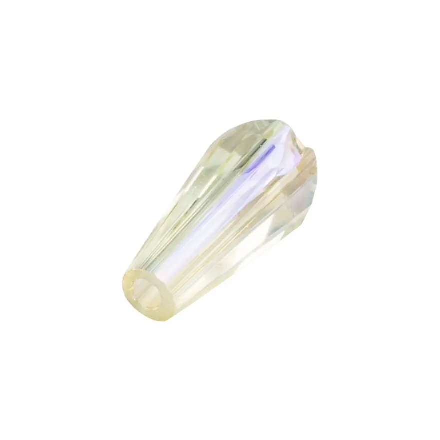 Perlen, Kegel, 3mm x 6mm, klar, irisierend, 40 Stück