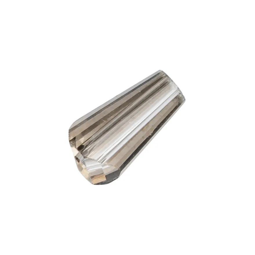 Perlen, Kegel, 3mm x 6mm, zweifarbig, klar, helltaupe, 40 Stück