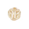 Perlen, Knoten, Ø1,1cm, klar-transparent, gold, 70 Stück