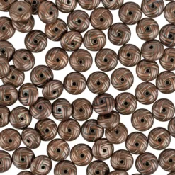 Perlen, Knoten, 0,4cm x 1cm, braun-schwarz, 100 Stück