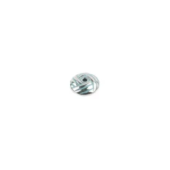 Perlen, Knoten, 0,4cm x 1cm, silber mit grüner Patina, 95 Stück