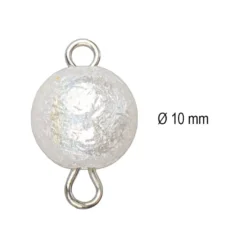 Perlen mit Kettelstift, Crinkle, Ø10mm, perlmutt, irisierend, 29 Stück