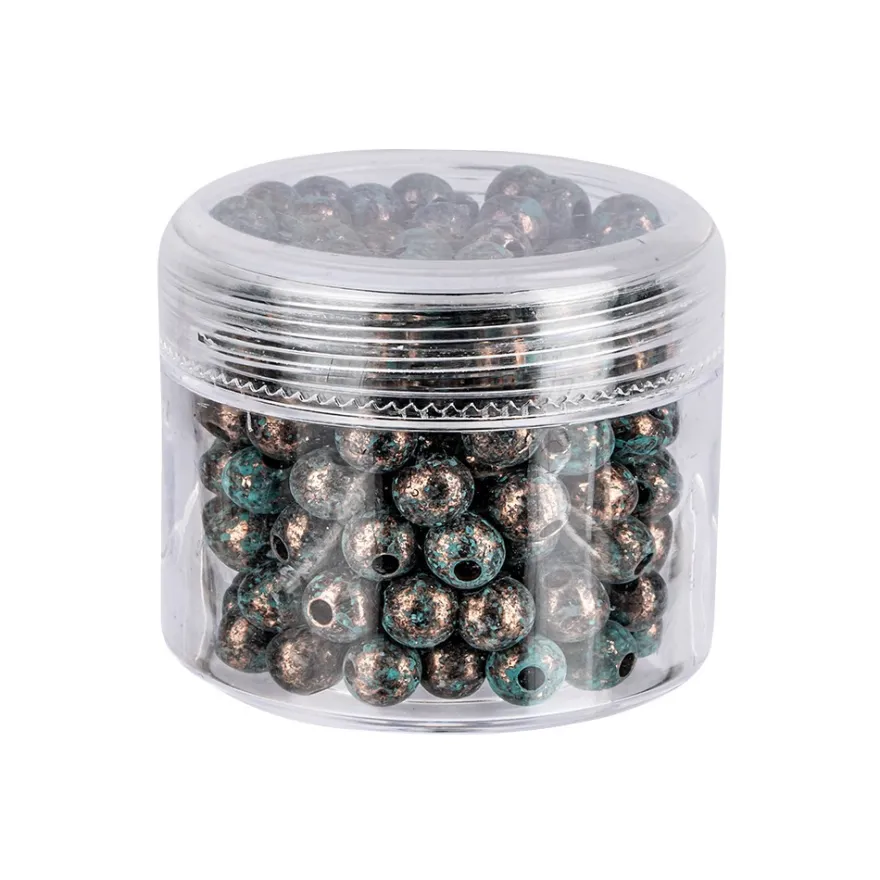 Perlen, Ø 5mm, je Dose 200 Stück, 8 versch. Farben und Oberflächen, 8 Dosen