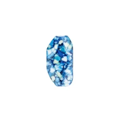 Perlen, Naturstein-Form, 3,1cm x 1,6cm, blau/weiß/gelb marmoriert, mit Facetten, 15 Stück