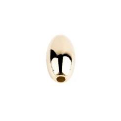 Perlen, Oval 1, 0,6cm x 1,1cm, hellgold, 230 Stück
