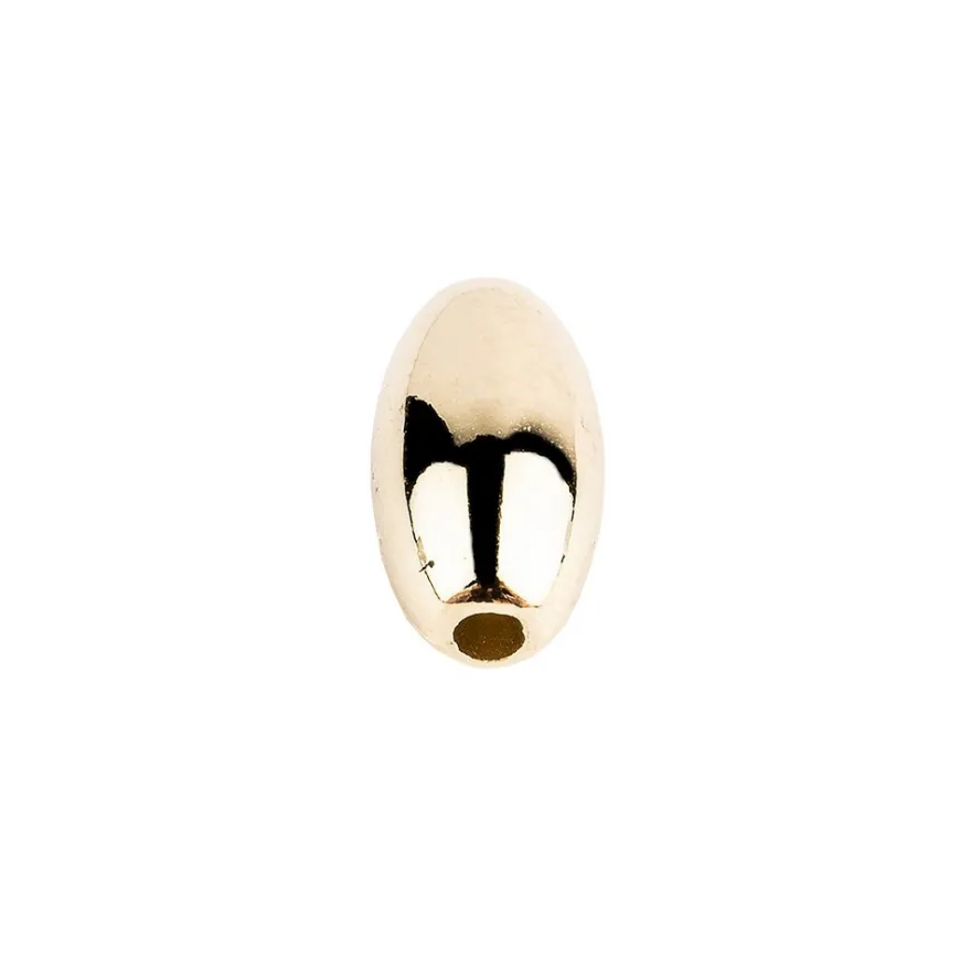 Perlen, Oval 1, 0,6cm x 1,1cm, hellgold, 230 Stück
