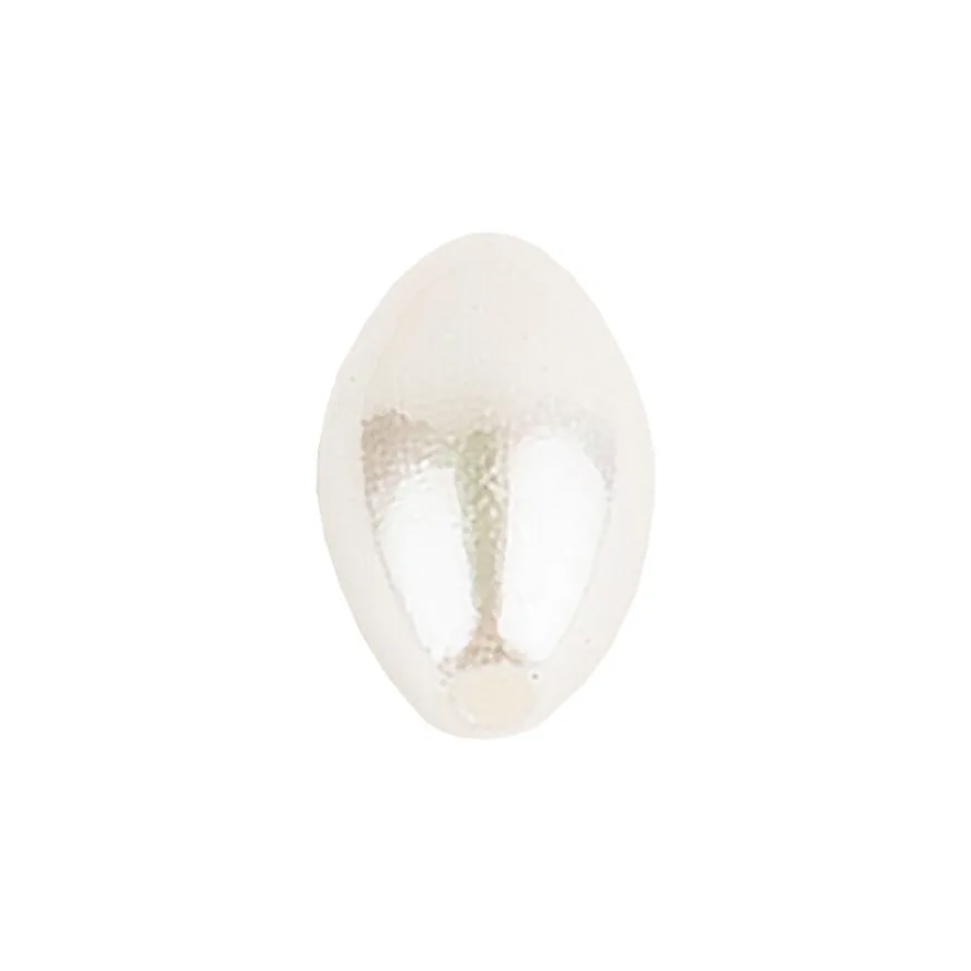 Perlen, Oval 3, 1cm x 1,9cm, perlmutt-creme irisierend, 75 Stück