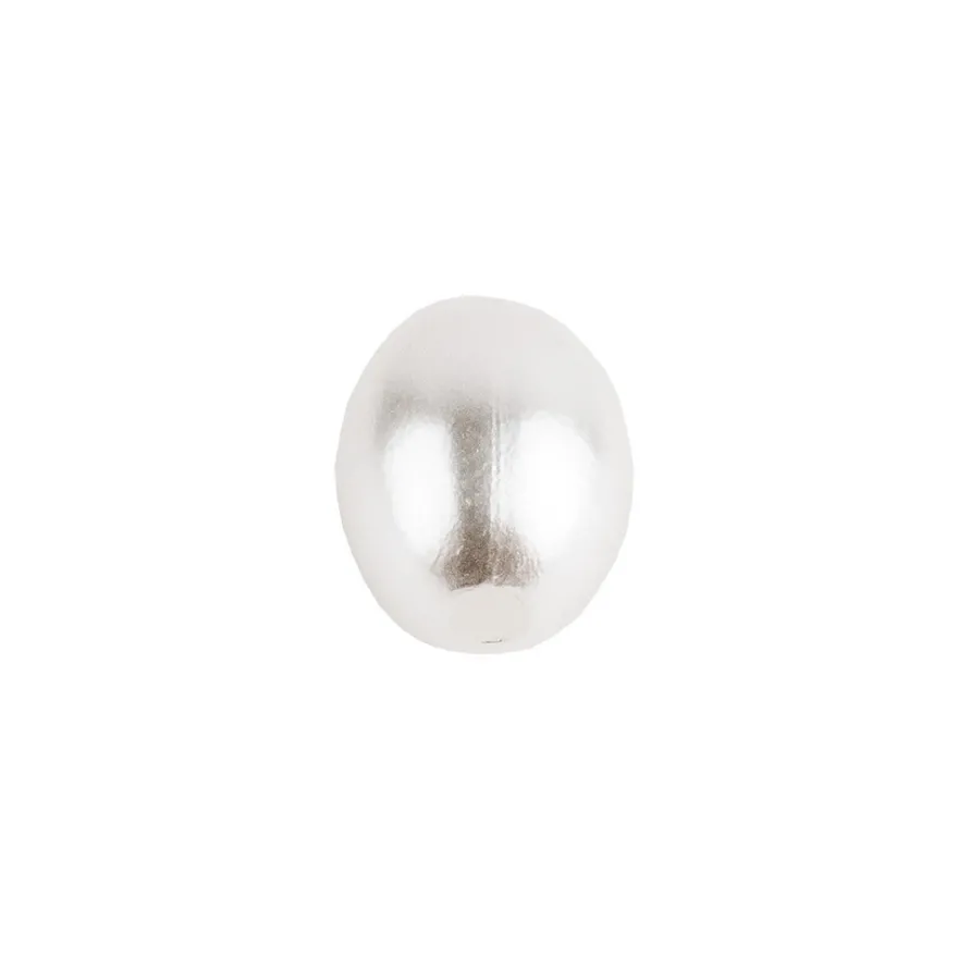 Perlen, Oval 2, 0,9cm x 0,7cm, perlmutt-weiß, 300 Stück
