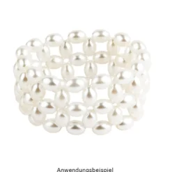 Perlen, Oval 2, 0,9cm x 0,7cm, perlmutt-weiß, 300 Stück