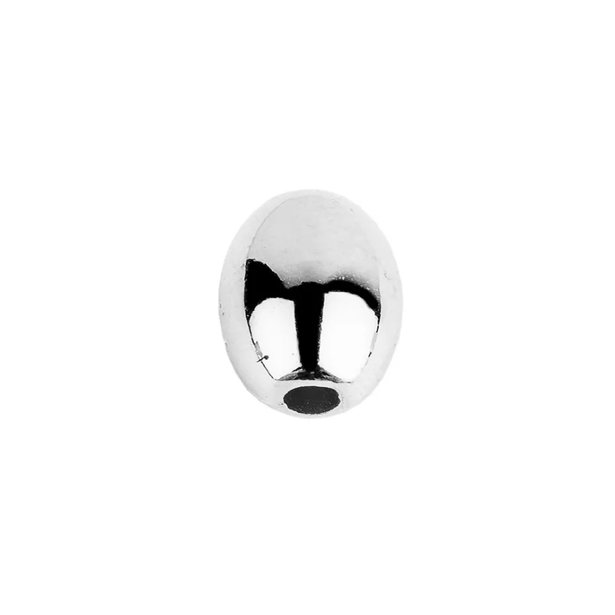 Perlen, Oval 2, 0,9cm x 0,7cm, silber, 210 Stück