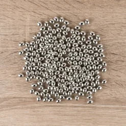 Perlen, Oval 2, 0,9cm x 0,7cm, silber, 210 Stück