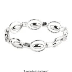 Perlen, Oval 1, 0,6cm x 1,1cm, silber, 230 Stück