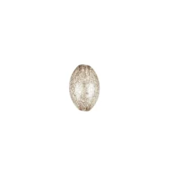 Perlen, oval, 2cm x 1,3cm, transparent mit silbernen Einschlüssen, 15 Stück