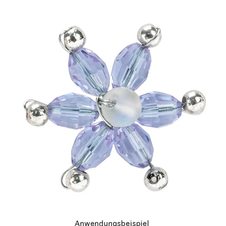 Perlen, Ovale, facettiert, 0,6cm x 0,8cm, flieder, 30 Stück