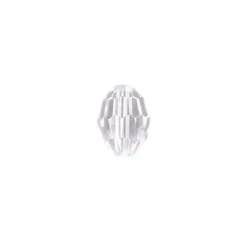 Perlen, Ovale, facettiert, 1cm x 1,3cm, transparent, 15 Stück
