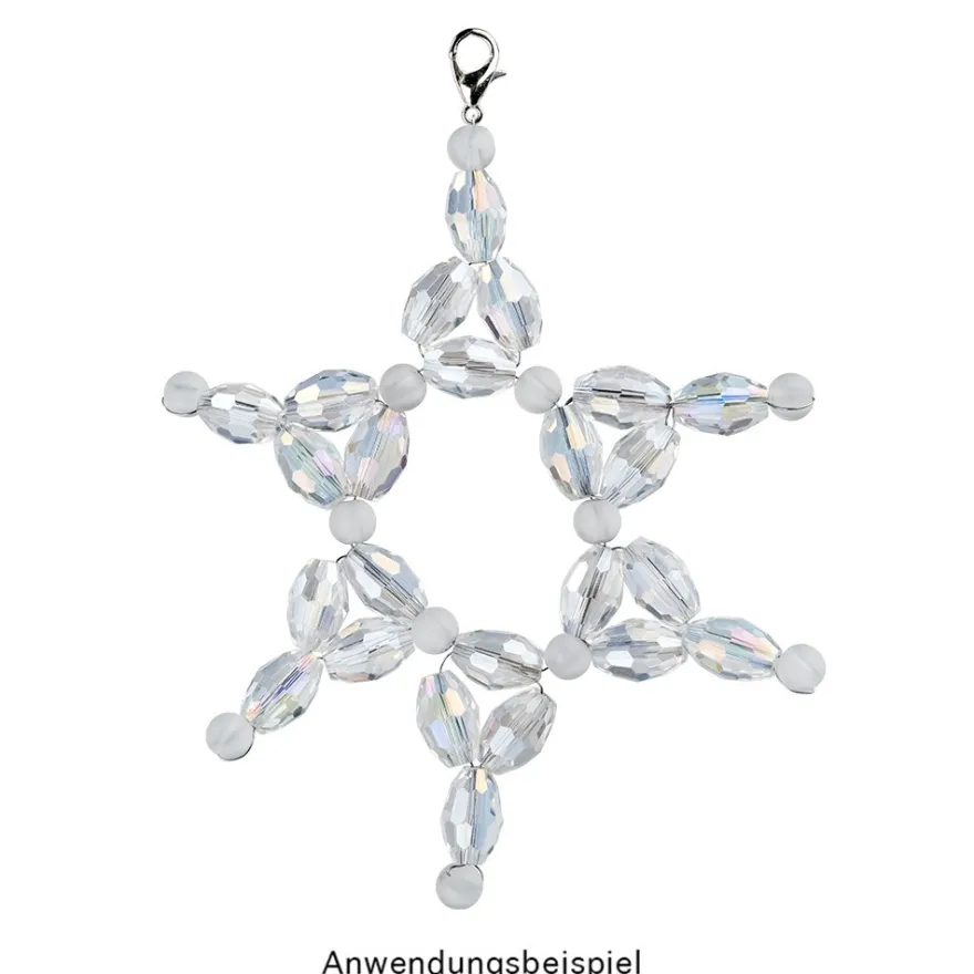 Perlen, Ovale, facettiert, 0,8cm x 1,1cm, transparent-irisierend, 20 Stück