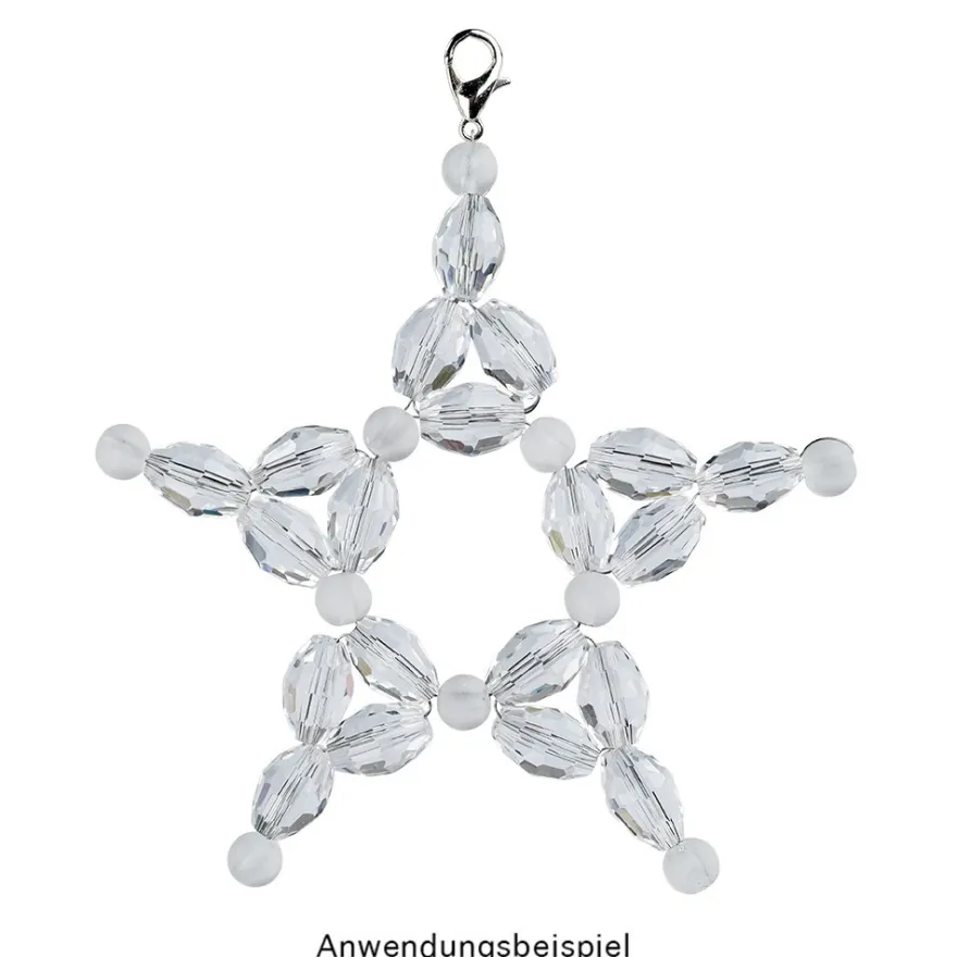 Perlen, Ovale, facettiert, 0,8cm x 1,1cm, transparent, 20 Stück