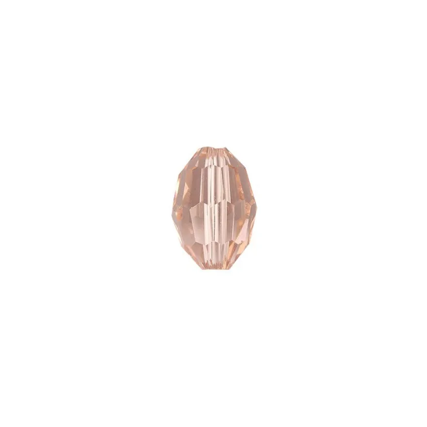 Perlen, Ovale, facettiert, 0,6cm x 0,8cm, rosé, 30 Stück