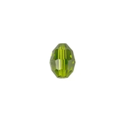Perlen, Ovale, facettiert, 0,6cm x 0,8cm, olivgrün, 30 Stück