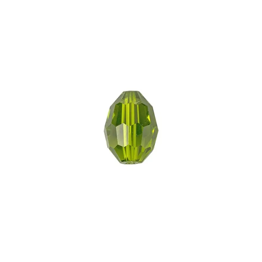 Perlen, Ovale, facettiert, 0,6cm x 0,8cm, olivgrün, 30 Stück