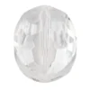 Perlen, oval, flach, 0,9cm x 1,2cm, facettiert, transparent, klar, irisierend, 25 Stück