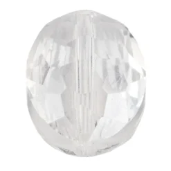 Perlen, oval, flach, 0,9cm x 1,2cm, facettiert, transparent, klar, irisierend, 25 Stück