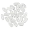 Perlen, Oval, Glitzer, 2,9cm x 1,6cm x 0,4cm, klar-transparent, mit Silber-Glitzer, 22 Stück
