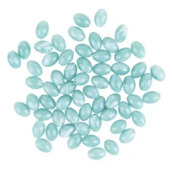 Perlen, oval, glänzend, 1,3cm x 1cm, Jade-Optik, mint, 60 Stück