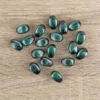 Perlen, Oval, marmoriert, 1,9cm x 1,2cm, schwarz-türkis, 18 Stück