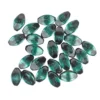 Perlen, Oval, marmoriert, 1,9cm x 1,1cm, schwarz-türkis, 22 Stück