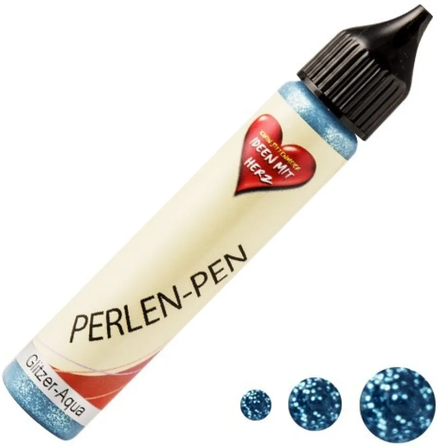 Perlen-Pen, 25ml, Glitzer, aqua-blau