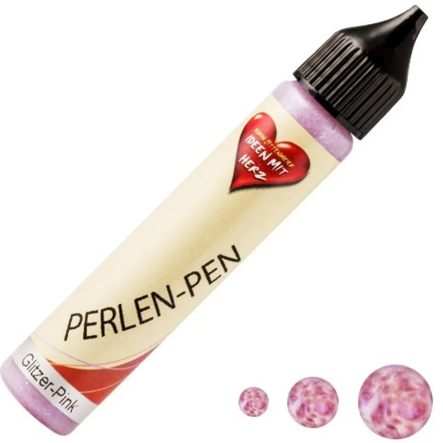 Perlen-Pen, 25ml, Glitzer, pink-rosa, irisierend