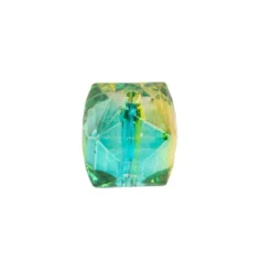 Perlen, Quader, facettiert, 1,3cm x 1,2cm, türkis-hellgrün, 28 Stück