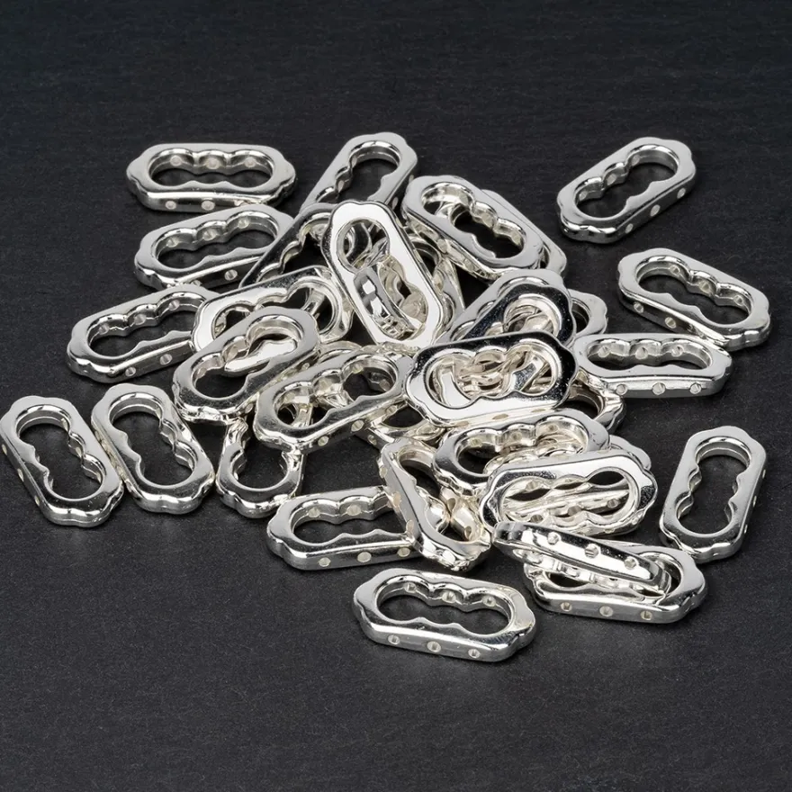 Perlenrahmen, Design 6, 2,2cm x 1cm, silberfarben, 33 Stück