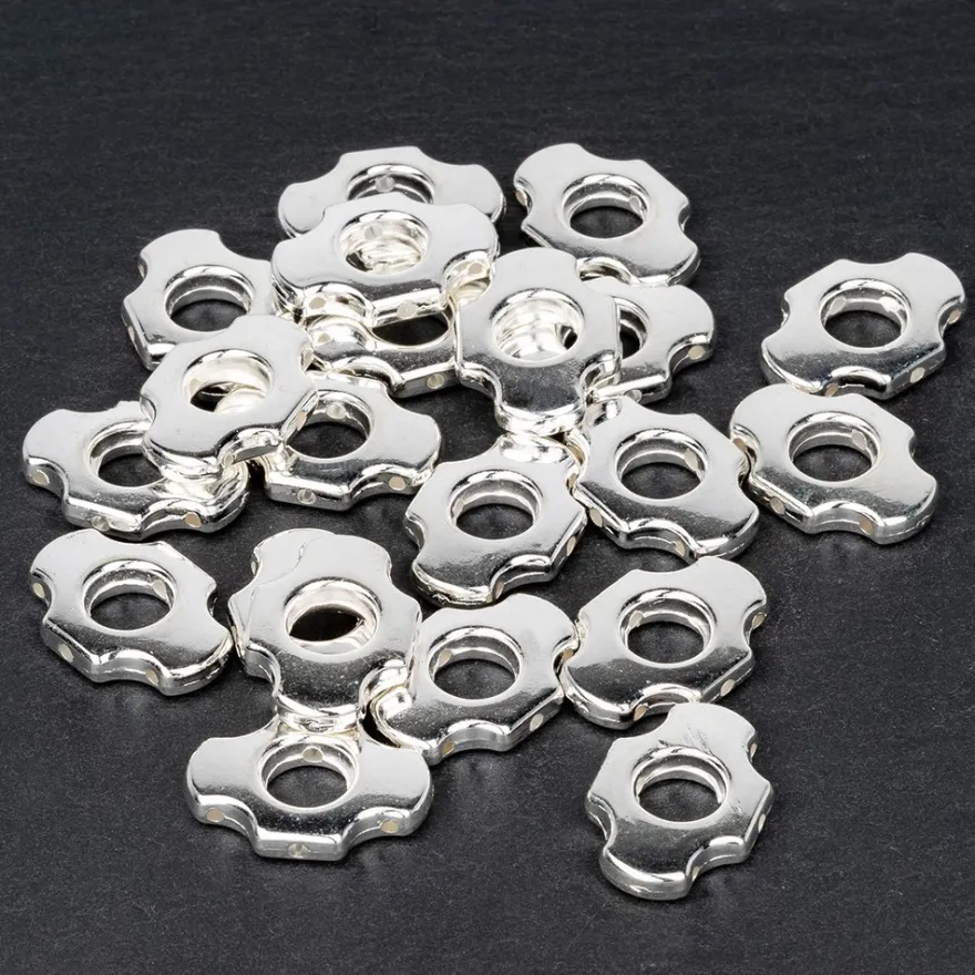 Perlenrahmen, Design 5, 1,9cm x 1,3cm, silberfarben, 33 Stück