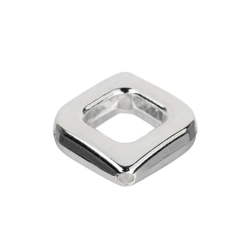 Perlenrahmen, Design 2, 1,3cm x 1,3cm, silberfarben, 33 Stück