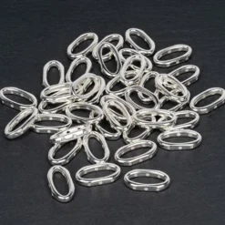 Perlenrahmen, Design 1, 2cm x 1cm, silberfarben, 38 Stück