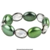 Perlenrahmen, Oval, außen: 1,3cm x 1,7cm, innen: 1cm x 1,4cm, antik-silber, 25 Stück