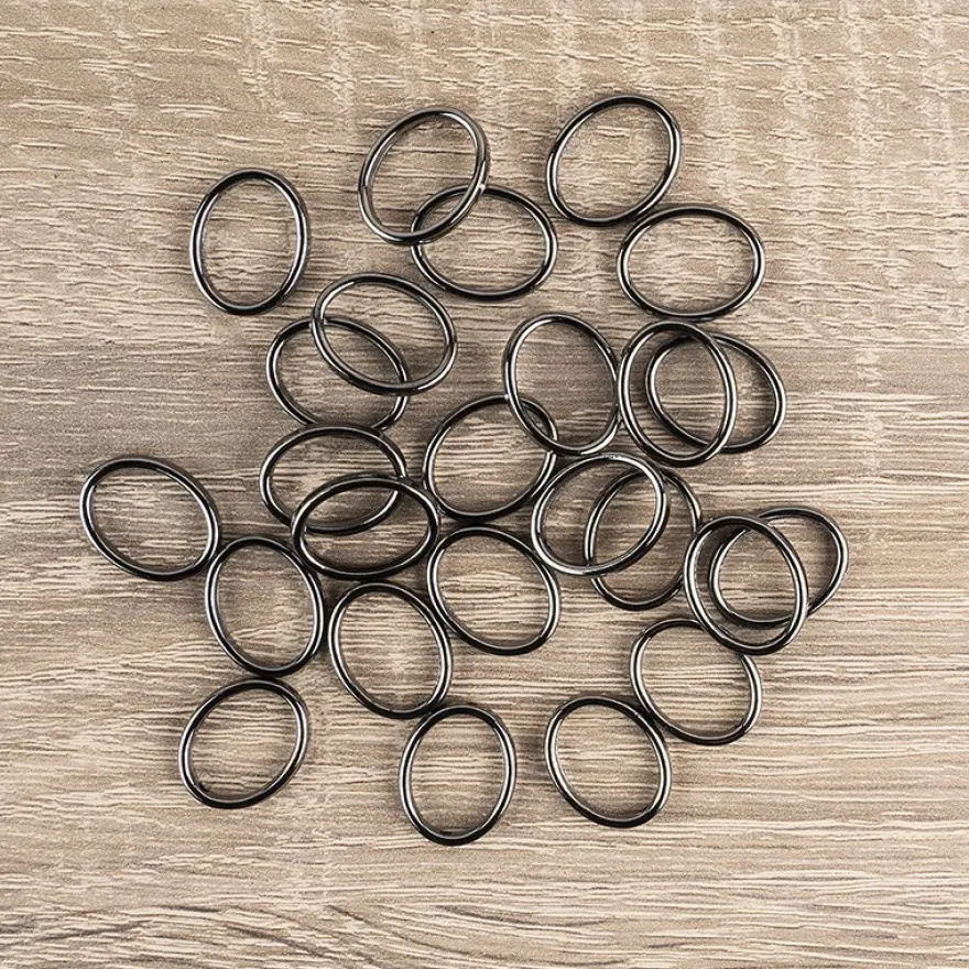 Perlenrahmen, Oval, außen: 1,3cm x 1,7cm, innen: 1cm x 1,4cm, antik-silber, 25 Stück