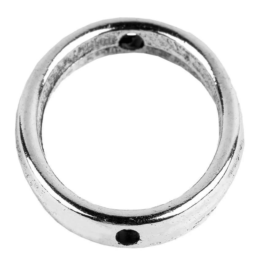 Perlenrahmen, Oval, außen: 1,3cm x 1,7cm, innen: 1cm x 1,4cm, silber, 25 Stück