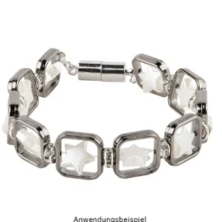 Perlenrahmen, Quadrat, außen: 1,4cm x 1,4cm, innen: 1cm x 1cm, antik-silber, 25 Stück