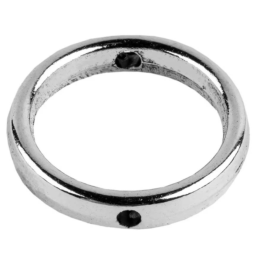 Perlenrahmen, Rund, Ø außen: 1,4cm, Ø innen: 1,1cm, silber, 40 Stück