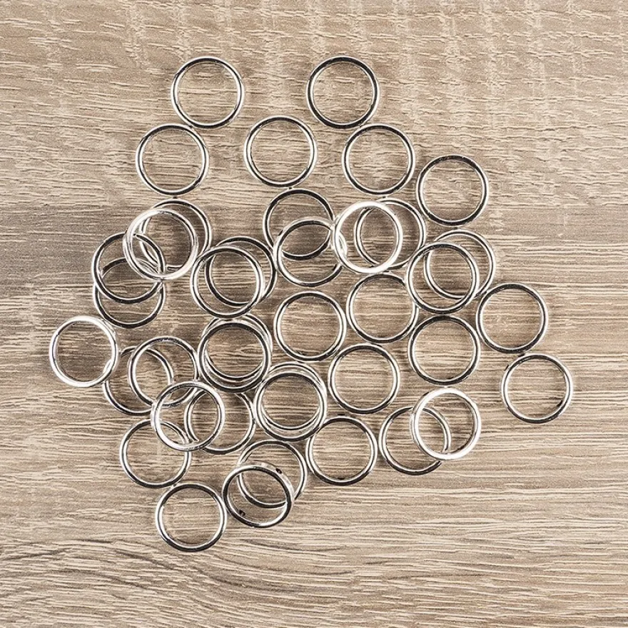 Perlenrahmen, Rund, Ø außen: 1,4cm, Ø innen: 1,1cm, silber, 40 Stück