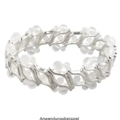 Perlenrahmen, Wellenform, 20mm, mit 4 Löchern, silber, 40 Stück