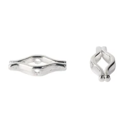 Perlenrahmen, Wellenform, 20mm, mit 4 Löchern, silber, 40 Stück