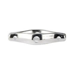 Perlenrahmen, Wellenform, 20mm, mit 4 Löchern, silber, 40 Stück